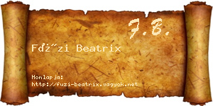 Füzi Beatrix névjegykártya